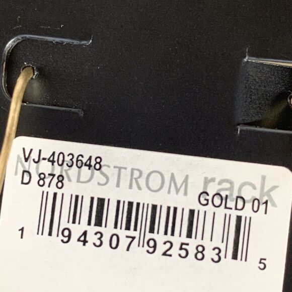 Vince Camuto Hoop Drop Earrings Gold Tone Pave Stick Hoop Dangle Earrings - Picture 5 of 7